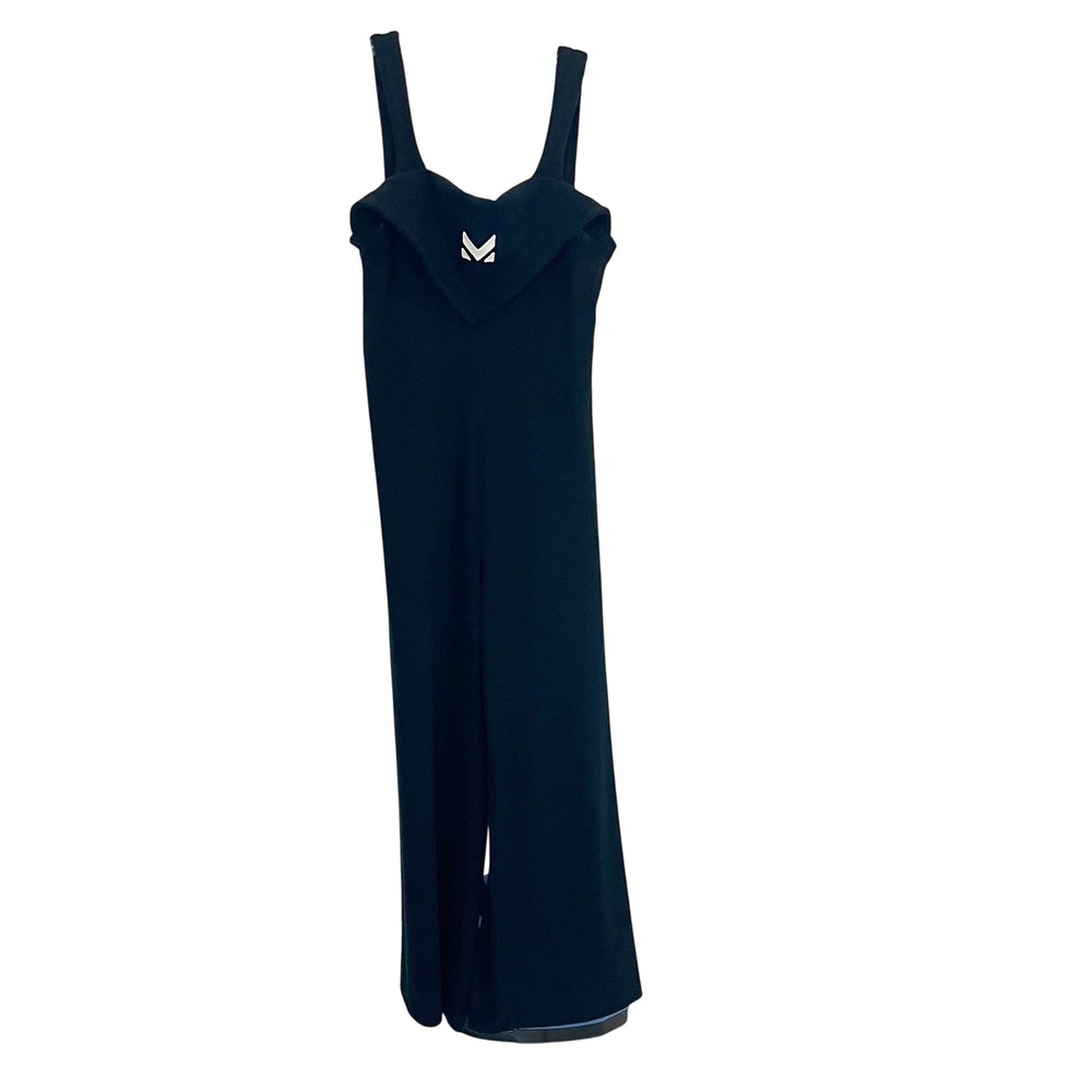 Vintage Cole of California Bob Mackie Terry Jumpsuit Black Flare Wide Leg SMALL